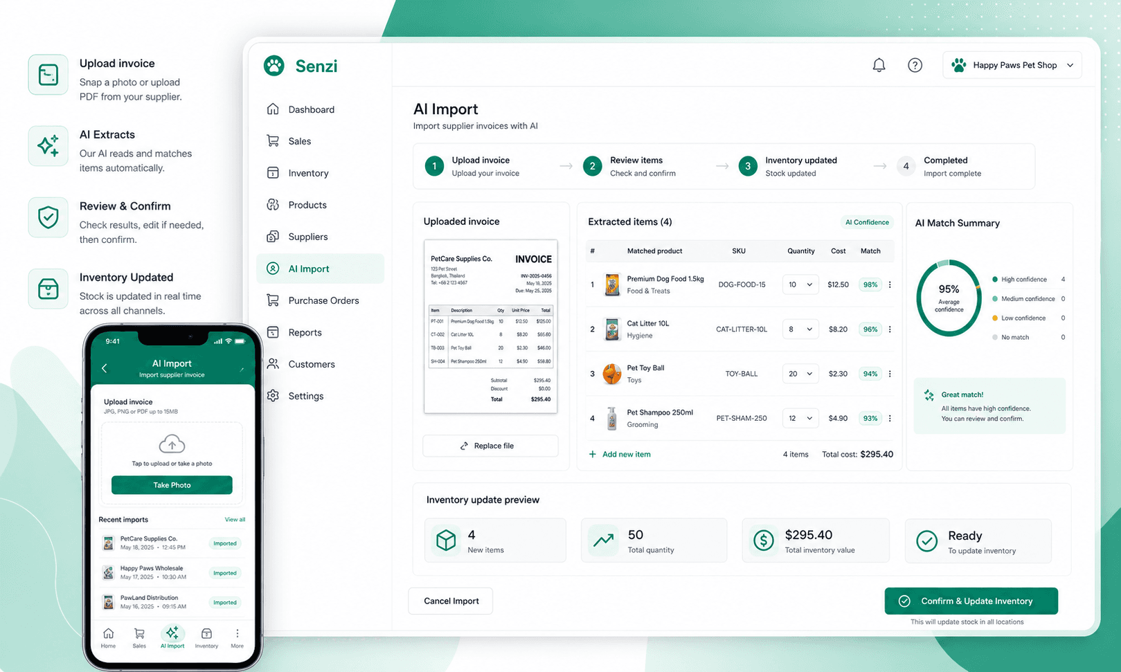 AI import from invoices